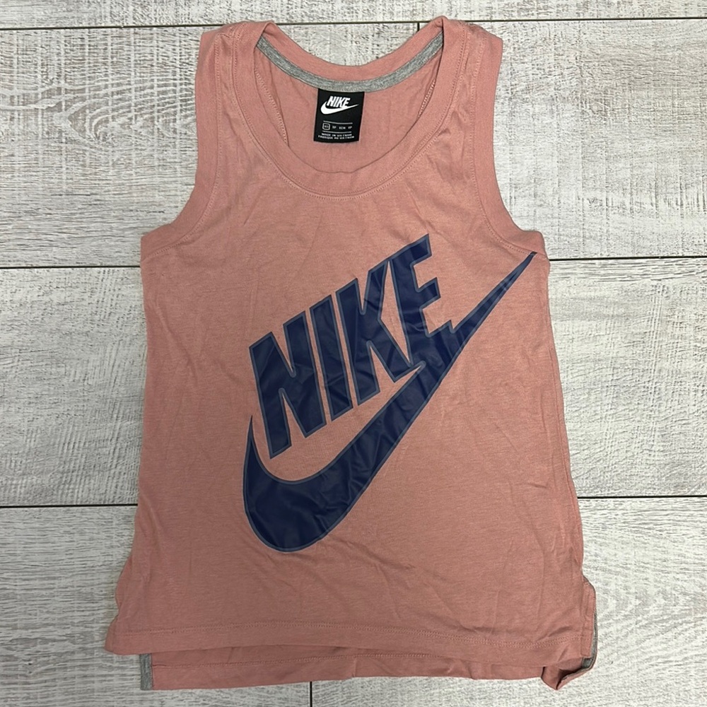Nike Blush Tank with Navy Logo
